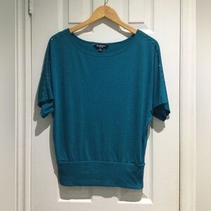Streetwear Society Teal Short Sleeve Studded Top
